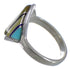 Genuine Sterling Silver And Multicolor Inlay Ring Size 7-3/4 UX34357